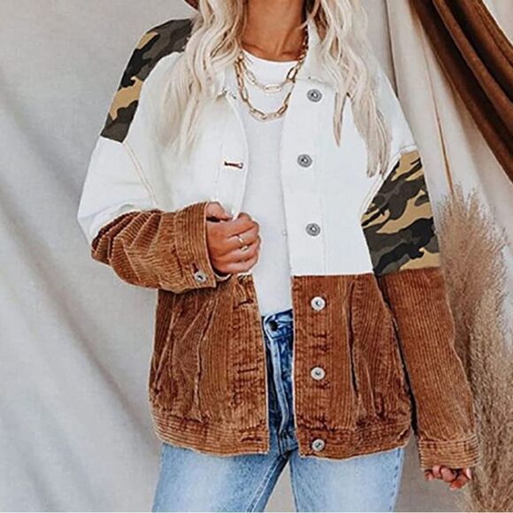 Jackets & Blazers - Camo Patchwork Jacket  